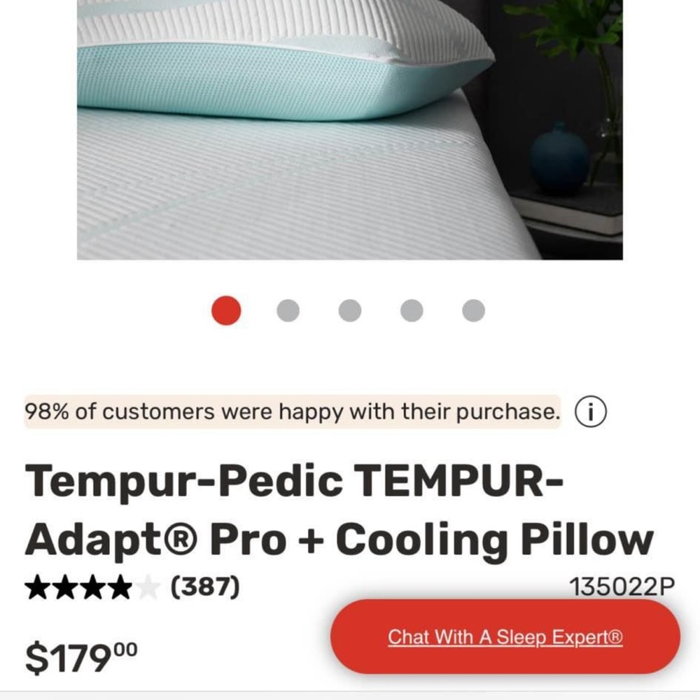 1 Tempur - pedic Adapt Pro Cooling Pillows